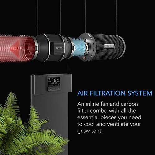 AC Infinity Air Filtration PRO Kit 8”, CLOUDLINE Inline Fan, Controller 69 PRO with WiFi App Control, Carbon Filter, Ducting, Cooling Ventilation System for Grow Tents, Hydroponics, Indoor Gardening