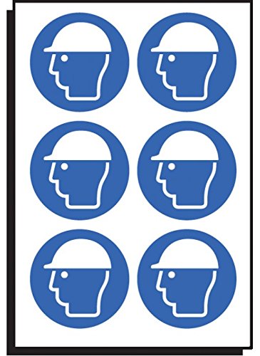 Caledonia Signs 55038 Safety Helmet Symbol, 100 mm Diameter (Pack of 6)