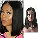Fanshow Brazilian Virgin Hair Glueless Short Bob Wig Straight Middle Part Machine Made Human Hair Wigs 12inch (natural color)