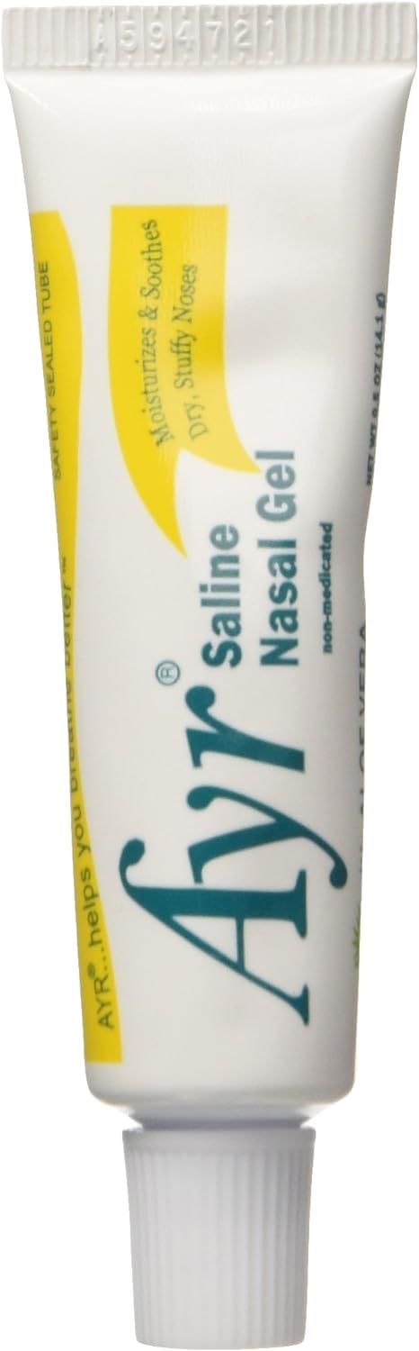 AYR Saline Nasal Gel, with Soothing Aloe, 0.5 Ounce Tube (Pack of 3)