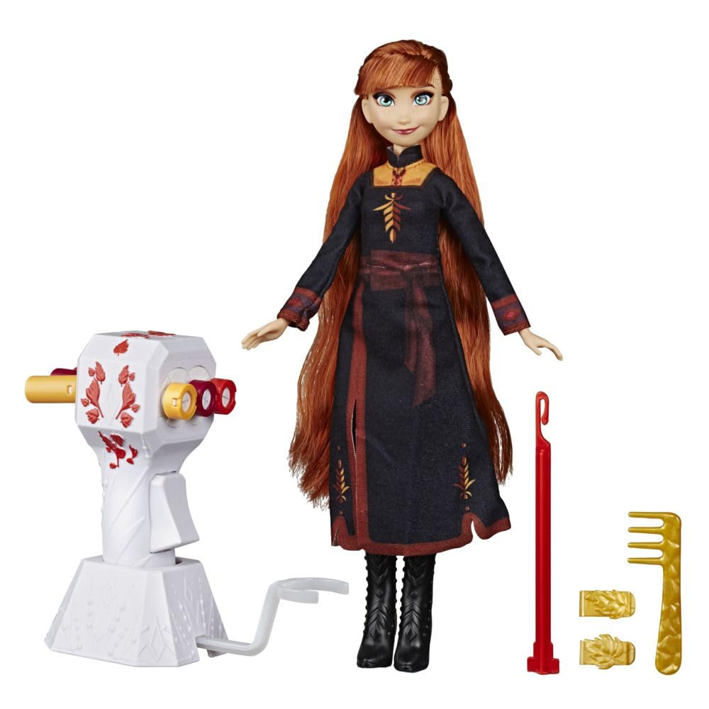 Disney Frozen Sister Styles Anna Fashion Doll with Extra-Long Red Hair, Braiding Tool and Hair Clips - Toy for Kids Ages 5 and Up