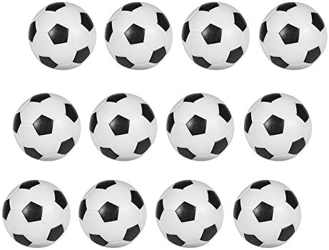 Hosyl Table Soccer Foosballs Replacements Mini Black and White Soccer Balls 12 Pack
