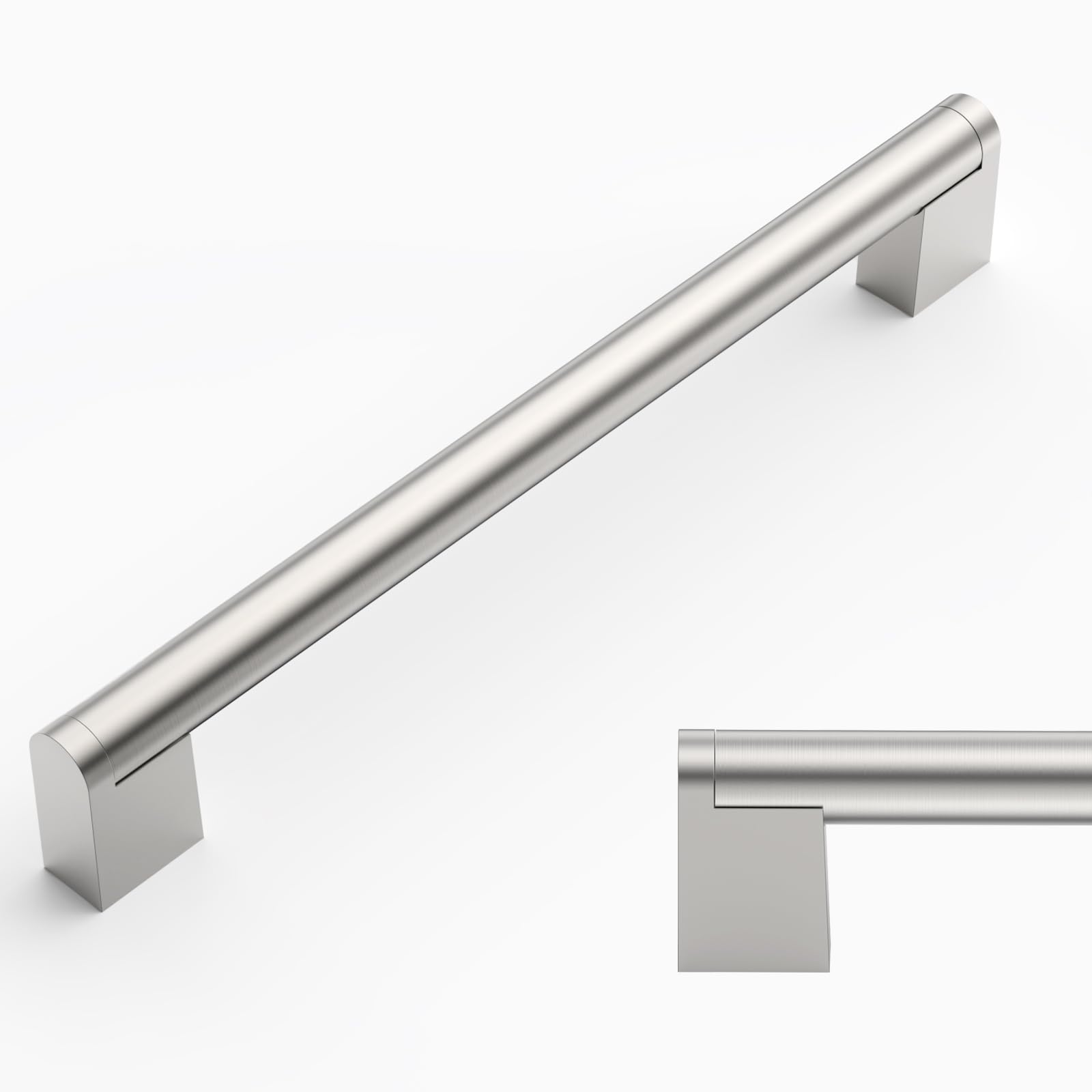 Amerdeco UK0038 Furniture Handles, Stainless Steel, Brushed Nickel, Cabinet Handles, Kitchen Handles, 192 mm Hole Spacing, Drawer Handles, Handles for Kitchen Cabinets, Wardrobe, Pack of 10 — image 1