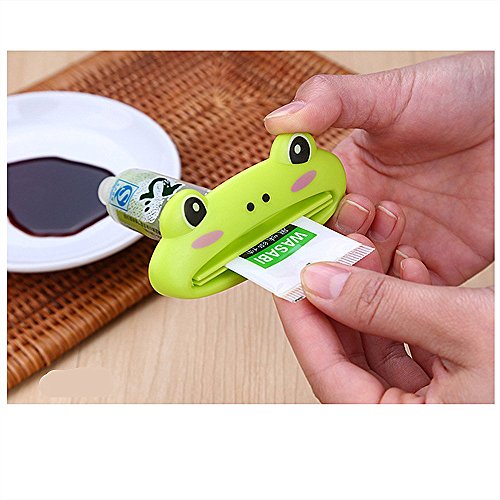 image for TANG SONG 4PCS Cute Cartoon Animal Plastic Toothpaste Cream Squeezers,