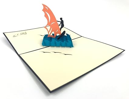 Carte D Anniversaire De Surfeur Faite A La Main Carte De Vœux D Anniversaire Papier Origami 3d Pop Up Cartes Postales Amazon Fr Fournitures De Bureau