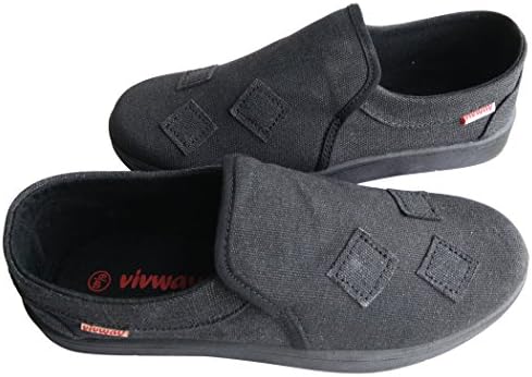 Vivway Men's Slip On Flat Patch Canvas Casual Shoes US9