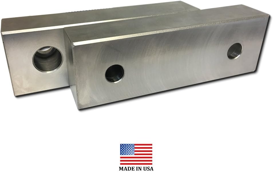 VJ-6A080301M - MACHINED ALUMINUM VISE SOFT JAWS FOR A 6" VISE L=8 x H=3 x W=1