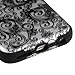 iPhone 6 Plus Case, iPhone 6S Plus Case, JoJoGoldStar Dual Layer Hybrid, Slim Fit Heavy Duty Plastic and Silicone TPU Hard Cover with Stylus and Screen Protector - Silver Lace Swirls