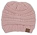 Funky Junque Skull Cap Beanie for Women – Womens Winter Hat Slouchy Style, Warm Soft Unisex Knit Hats, Trendy Beanies for Ladies, Mens Toboggan Cold Weather - Indi Pink