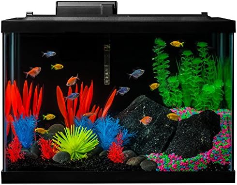 Glofish 20 Gallon Aquarium Kit With Led Lights Decor Heater And