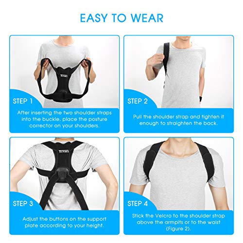 Correttore Postura Supporto Fascia Traspirante Regolabile Posturale Correzione Allevia il Dolore alla Schiena al Collo e alle Spalle per Uomo e Donna