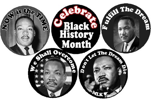 Set 5 Martin Luther King Jr 1.25" Pinback Buttons Pins Black History MLK Set #2