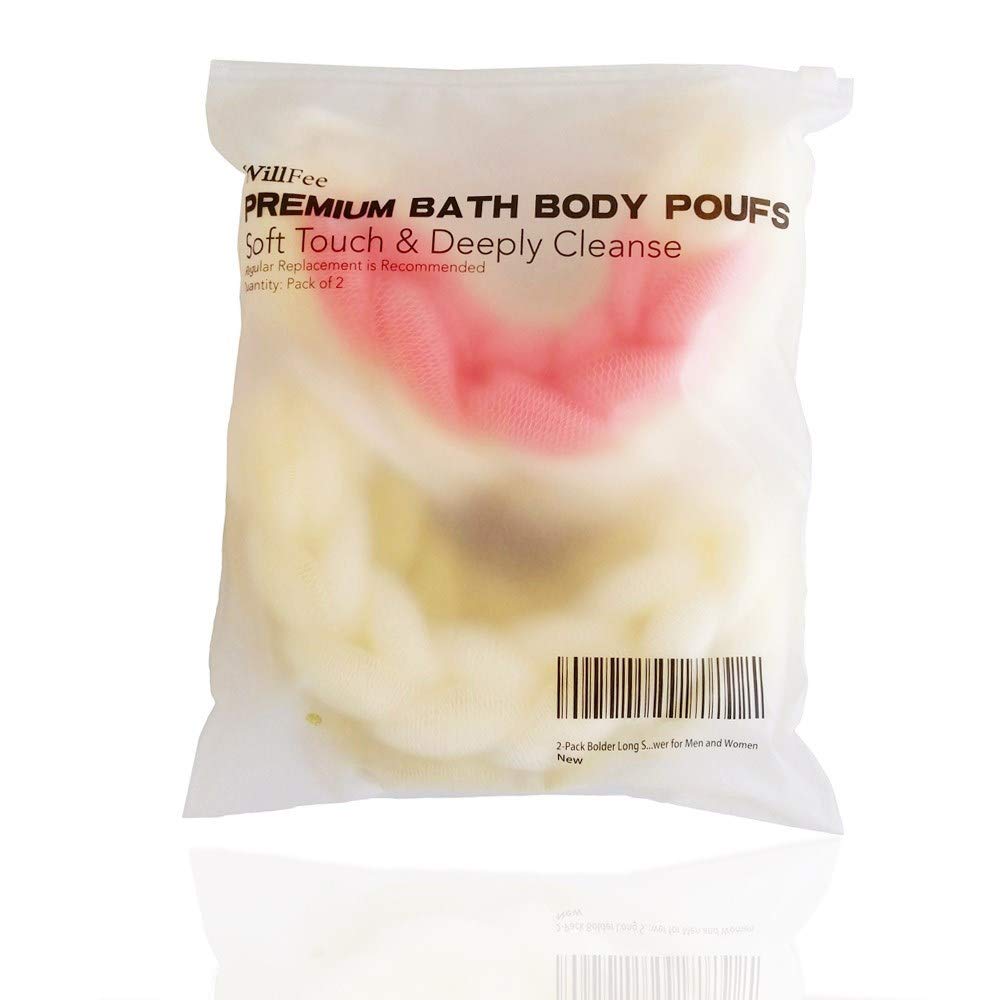2-Pack Bolder Long Stretch Back Scrubber,Exfoliating Loofah,Mesh Pouf Bath Shower for Men and Women: Beauty