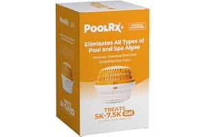 PoolRx+ Mineral Algaecide Unit, up to 6-Month Algae Control, for 5K-7.5K gallons, Orange & White, New Formula with Silver.