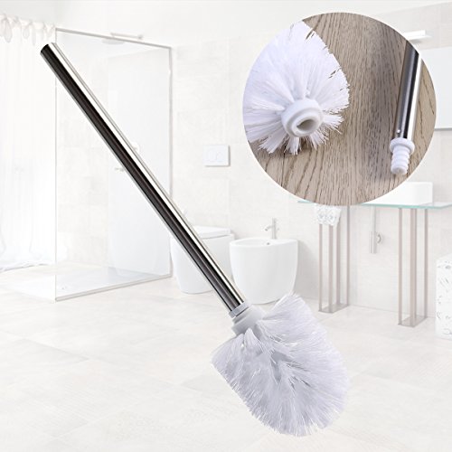 BESTOMZ Stainless Steel WC Bathroom Cleaning Toilet Brush Head Holder(3pcs)