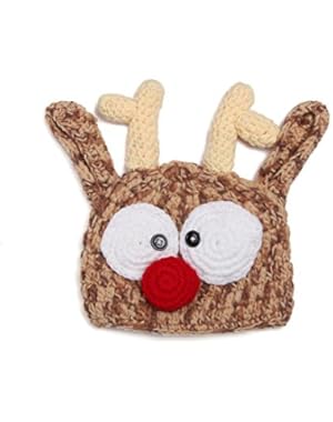 Newborn Cartoon Deer Knitted Cap Infant Hat Cute Stretchy Warm