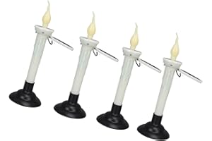 RASTKY Flickering Solar Powered Taper Candle Set Waterproof for Patio Garden Decor with Dusk to Dawn Sensor for Outdoor Weddi