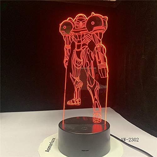 CYJQT 3D Night Light for Kids Pacific Rim Action Character Mako Gipsy Dangerous Boy Movie Gift Table Rgbw Led Small Colorful Lights Aw-2302