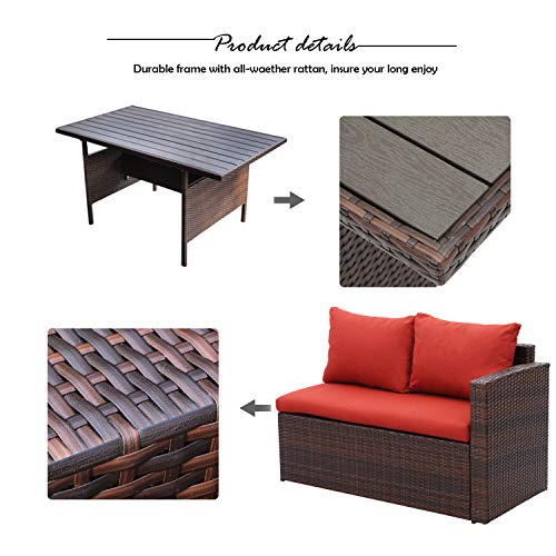 Wisteria Lane Patio Furniture Set, 7 PCS Outdoor Conversation Set All