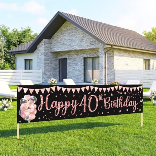 Happy 40th Birthday Banner Sign
