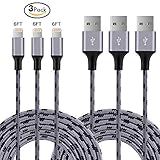 GardenDecor 3 Pack 6FT Nylon Braided Lightning Syncing Charge Cable Cord USB Charging Charger Compatible with Apple iPhone 7/7 Plus/6S/6S Plus, SE/5S/5c/5, iPad, iPod