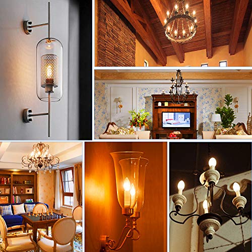 LED Chandelier Bulbs 60 watt, Dimmable B10 LED Candelabra Bulb, Soft