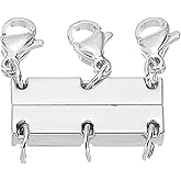 PATIKIL Necklace Layering Clasps, Jewelry Separators Jewelry Clasps and Closures Suction Up and Down Lobster Clasp for Necklace Bracelet Chain, Silver