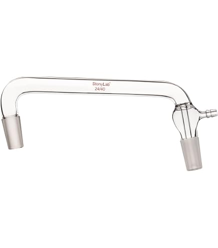Produktbild von BorinGlass 75° Destillationsadapter – 24/40 Schliff, Borosilikatglas, Ideal Für Laboraufbauten, Fraktionierung & Rückfluss, 1 Jahr Garantie