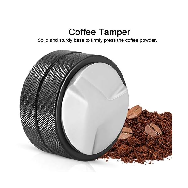 Tarente Kaffee Tamper 51mm, Tamper 51mm, 51mm Edelstahl-Kaffee Tamper Basis Kaffeebohne Presse Werkzeug Schwarz (DREI… – Bild 3