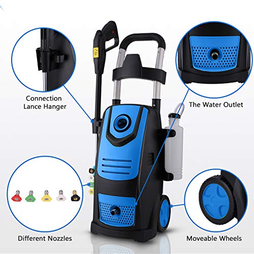 Suyncll High Power Washer Electric Pressure Washer,3800PSI 2.8GPM Pressure Washer Car Patio Garden Yard Cleaner(Blue)