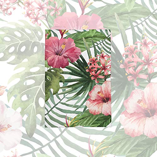 Tropical Rainforest Plant Duvet Cover Set Queen with Zipper Closure, Red Hibiscus Flower Pattern Printed Comforter Cover Bedding Sets with 2 Pillow Cases (Hibiscus,Queen)