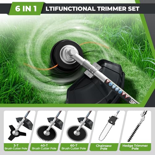 52CC 6-in-1 Multi-Functional Weed Wacker Gas Powered 2-Stroke Weed Eater photo 11