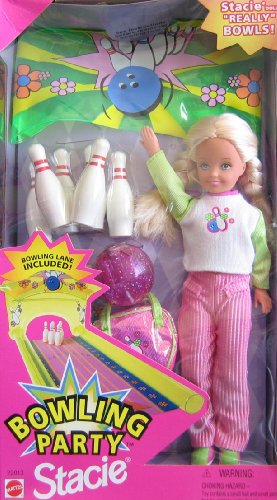 Barbie Bowling Party STACIE Doll w Bowling Pins, Bowling Ball & More! (1998)