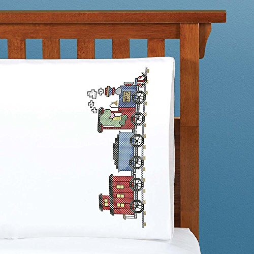 Herrschners® All Aboard Kid's Pillowcase Stamped CrossStitch Kit