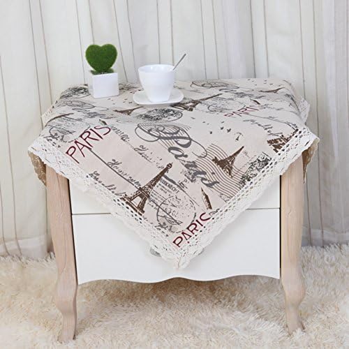 muti-fuctional cover towels/Lacy idyllic small table cloth/ cotton and linen table cloths/ Korean style bedside table cover/small square scarf-J 55x55cm(22x22inch)