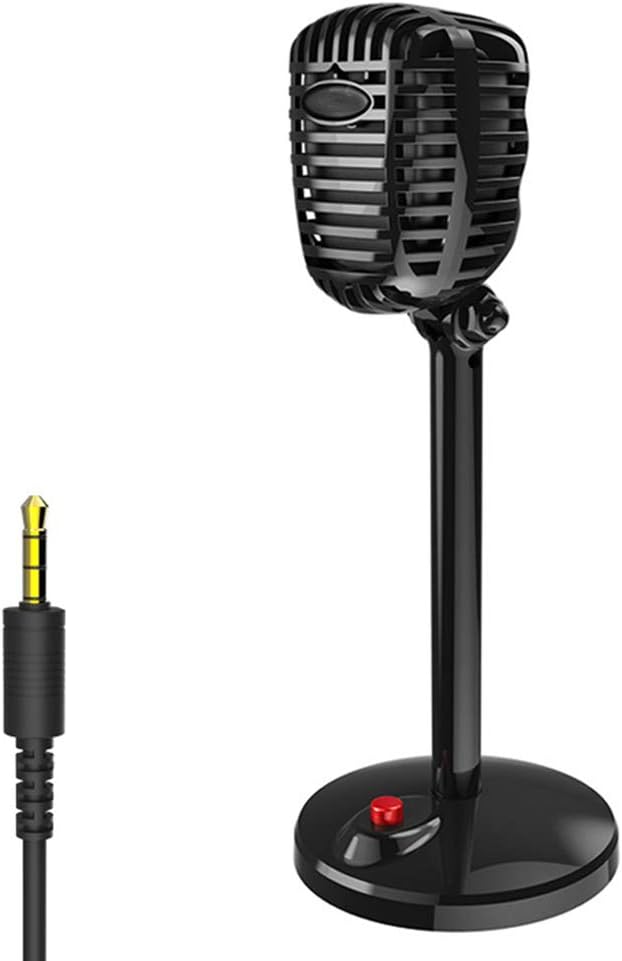 Tonquu Computer Microphone, Retro Desktop Microphone Noise Reduction Mic for Vedio Conference/Gaming/Live Streaming/Online Teaching/Audio Recording/Speech
