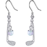 POPLYKE Sterling Silver Football/Volleyball/Golf Dangle Earrings Hypoallergenic Sports Ball Jewelry Gifts for Women Sports Lovers