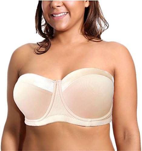 Women's Strapless Bra B/C/D/DD/DDD/G 1/2 Cup Seamless Plus Size Balconette Bra H059