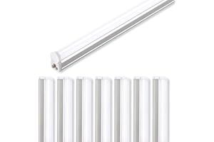 Barrina LED T5 Integrated Single Fixture, 4FT, 2200lm, 6500K (Super Bright White), 20W, Utility Shop Light, Ceiling and Under Cabinet Light, ETL Listed, Corded Electric with ON/Off Switch, 8 Pack