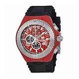 Technomarine Tm-115113 Men's Cruise Jellyfish Chronograph Black Silicone Red Dial Watch