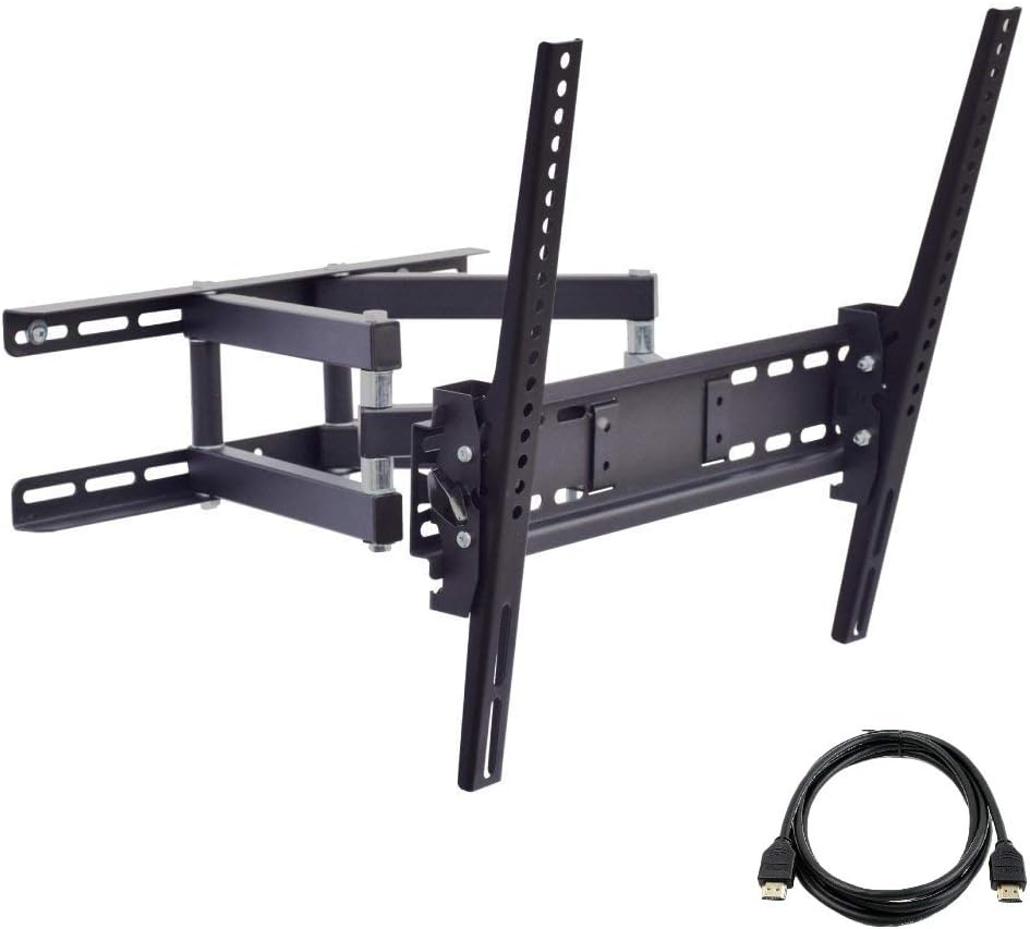 DazzelOn™ TV Wall Mount Fit for Most 23"-55" TVs Dual Articulating Arm Full Motion Tilt Swivel Bracket, LED, LCD, OLED & Plasma Flat Screen,TV, Up to VESA 400mm | Free HDMI Cable
