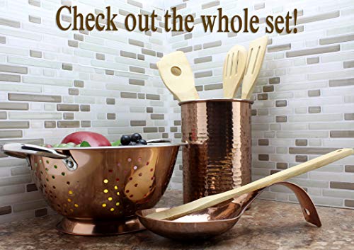 Copper & Stainless Steel Colander (2.5 Quart Capacity); Decorative Strainer/Fruit Bowl/Pedestal-Style Colander