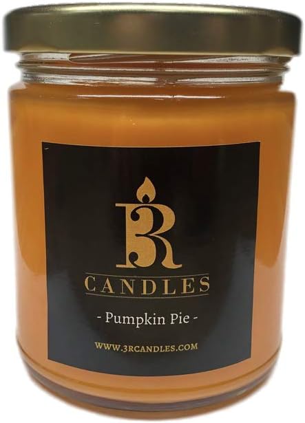 3R Candles Pumpkin Pie Spice Scented Candle Soy/Paraffin Wax Glass jar - Fall Home Decor Gifts for Holiday & Christmas Season - Essential Autumn Gift Ideas - with Cinnamon & Sweet Vanilla: Home & Kitchen