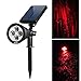AMIR 2 in 1 Solar Spotlights, Upgraded Solar Garden Lights Outdoor, Waterproof 4 LED Landscape Lighting, Adjustable Solar Wall Lights with Auto On/ Off for Yard Driveway Pathway Pool Tree Patio (Red)