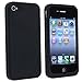 Compatible With Apple iPhone 4 4G Black Silicone Rubber Soft Case