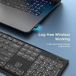 Wireless Keyboard,Qwecfly 2.4Ghz Ultra-Slim