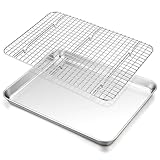 TeamFar Baking Sheet with Rack, 16 x 12 x 1 Inch