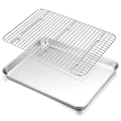 TeamFar Baking Sheet with Rack, 16 x 12 x 1 Inch