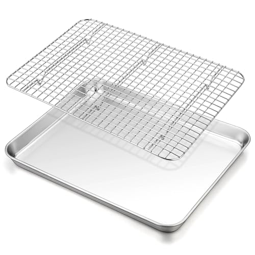 TeamFar Baking Sheet with Rack, 16 x 12 x 1 Inch