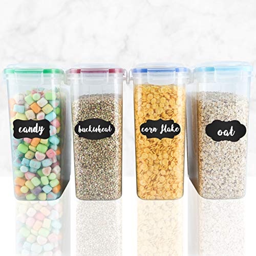 Cereal Container,MCIRCO Food Storage Containers,Airtight Flour Containers Keeper Set of 4 - Thumbnail 2